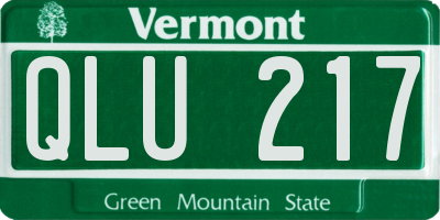 VT license plate QLU217