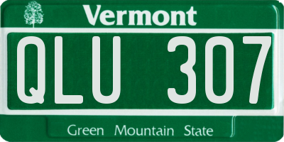 VT license plate QLU307