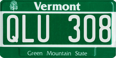VT license plate QLU308