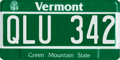 VT license plate QLU342