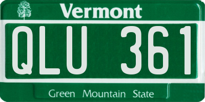 VT license plate QLU361