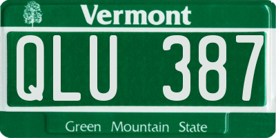 VT license plate QLU387