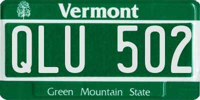 VT license plate QLU502