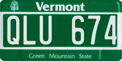 VT license plate QLU674
