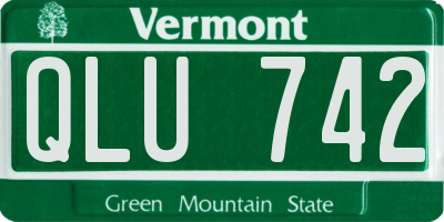 VT license plate QLU742