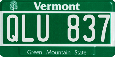VT license plate QLU837