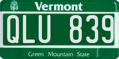VT license plate QLU839