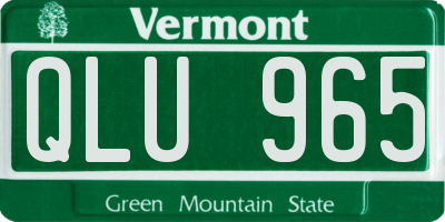 VT license plate QLU965