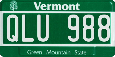 VT license plate QLU988