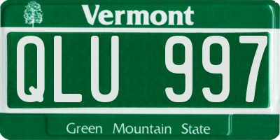 VT license plate QLU997