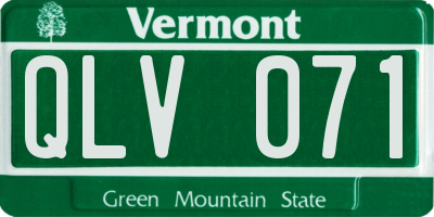 VT license plate QLV071