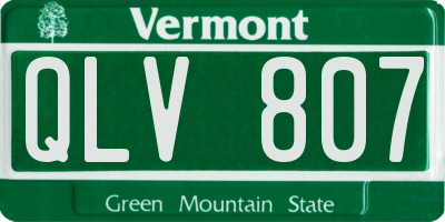 VT license plate QLV807