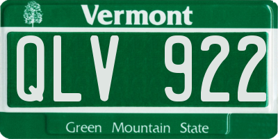 VT license plate QLV922