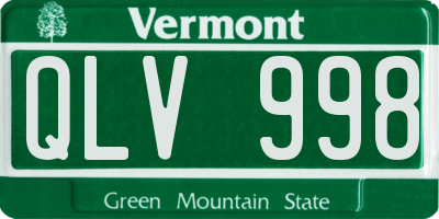 VT license plate QLV998