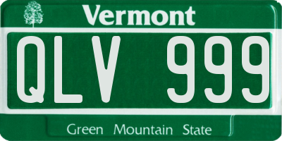 VT license plate QLV999