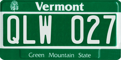 VT license plate QLW027