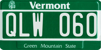 VT license plate QLW060