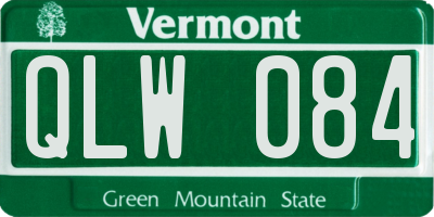 VT license plate QLW084