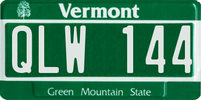VT license plate QLW144