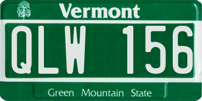 VT license plate QLW156