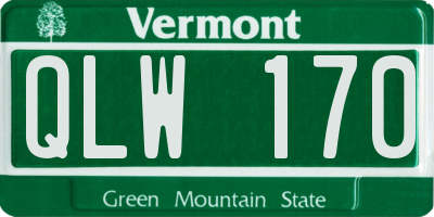 VT license plate QLW170