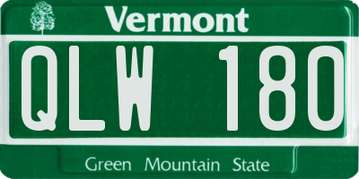 VT license plate QLW180