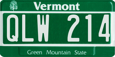 VT license plate QLW214
