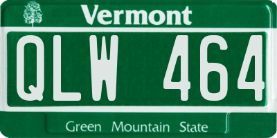 VT license plate QLW464