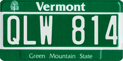 VT license plate QLW814