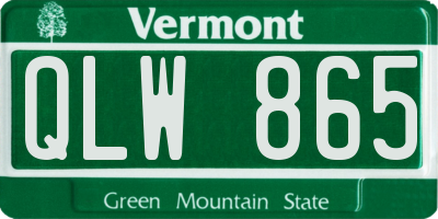 VT license plate QLW865
