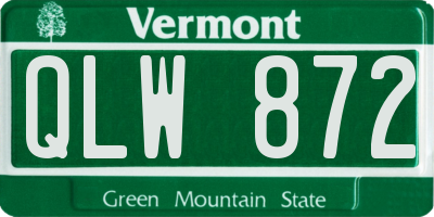 VT license plate QLW872