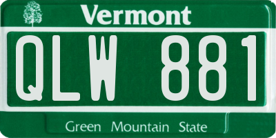 VT license plate QLW881