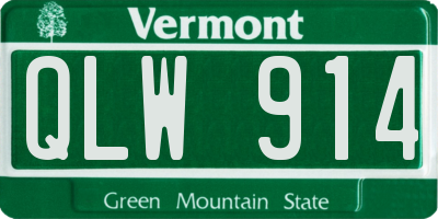 VT license plate QLW914