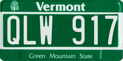 VT license plate QLW917