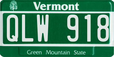 VT license plate QLW918