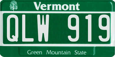 VT license plate QLW919
