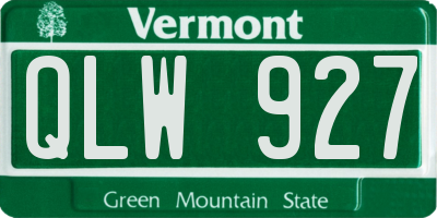 VT license plate QLW927