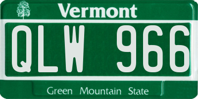 VT license plate QLW966