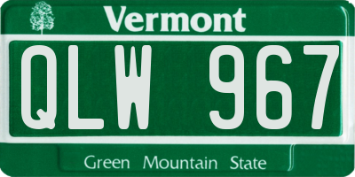 VT license plate QLW967