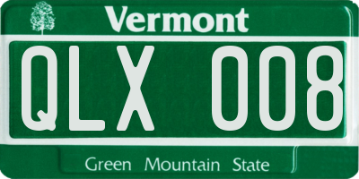 VT license plate QLX008