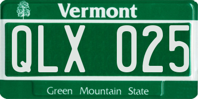 VT license plate QLX025