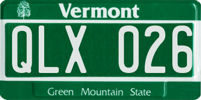 VT license plate QLX026