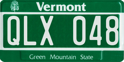 VT license plate QLX048