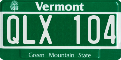 VT license plate QLX104