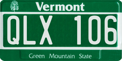 VT license plate QLX106