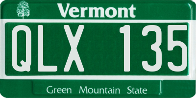 VT license plate QLX135