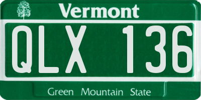 VT license plate QLX136