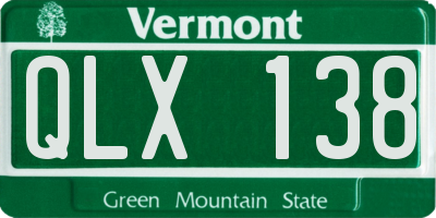 VT license plate QLX138