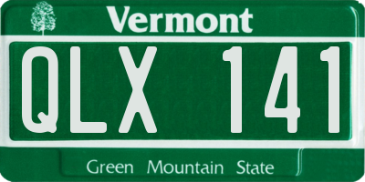VT license plate QLX141