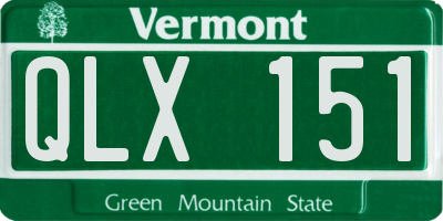 VT license plate QLX151